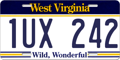 WV license plate 1UX242