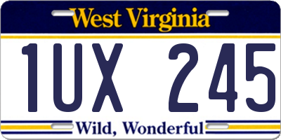 WV license plate 1UX245