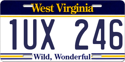 WV license plate 1UX246