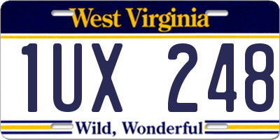 WV license plate 1UX248