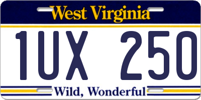 WV license plate 1UX250