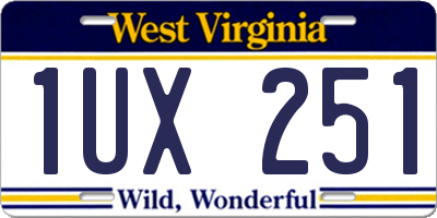 WV license plate 1UX251