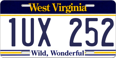 WV license plate 1UX252