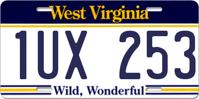 WV license plate 1UX253