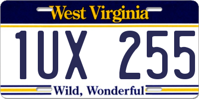 WV license plate 1UX255