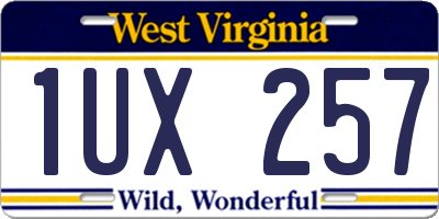 WV license plate 1UX257