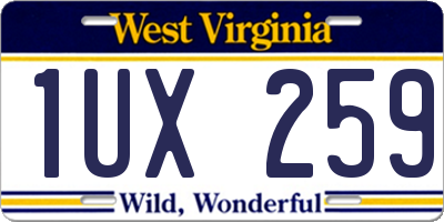 WV license plate 1UX259