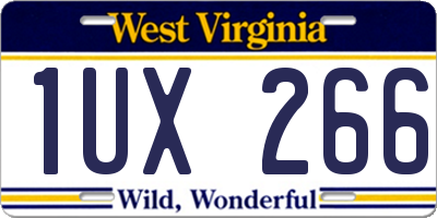 WV license plate 1UX266