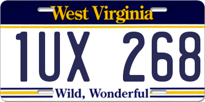 WV license plate 1UX268
