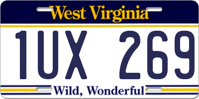WV license plate 1UX269
