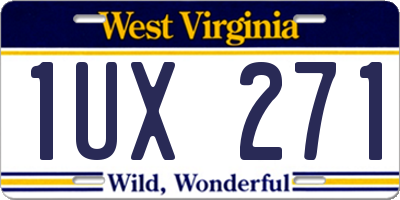 WV license plate 1UX271
