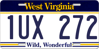 WV license plate 1UX272