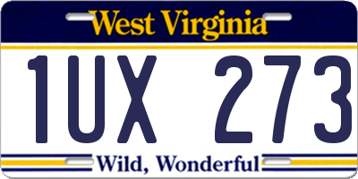 WV license plate 1UX273