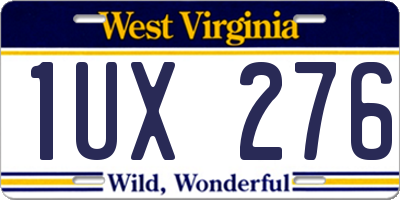 WV license plate 1UX276