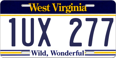 WV license plate 1UX277