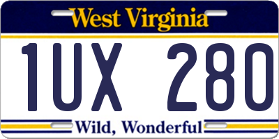 WV license plate 1UX280