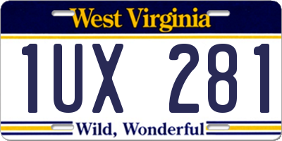 WV license plate 1UX281