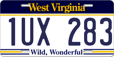 WV license plate 1UX283