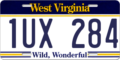 WV license plate 1UX284