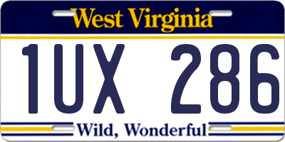 WV license plate 1UX286