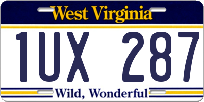 WV license plate 1UX287