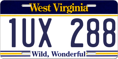 WV license plate 1UX288