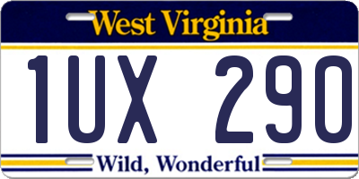 WV license plate 1UX290