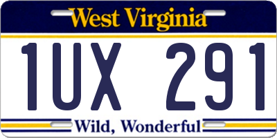 WV license plate 1UX291