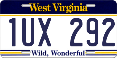 WV license plate 1UX292