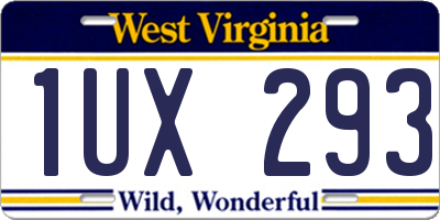 WV license plate 1UX293