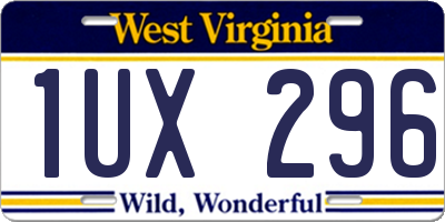 WV license plate 1UX296