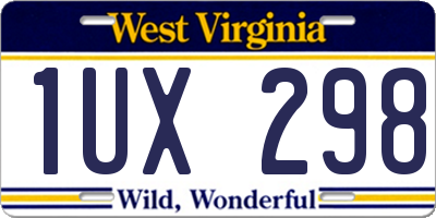 WV license plate 1UX298