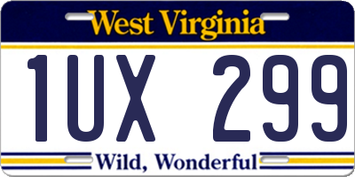 WV license plate 1UX299