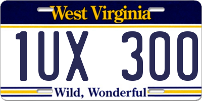 WV license plate 1UX300