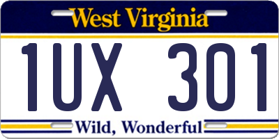 WV license plate 1UX301