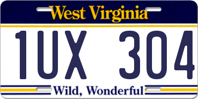 WV license plate 1UX304