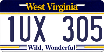 WV license plate 1UX305