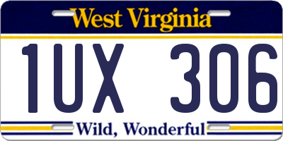 WV license plate 1UX306