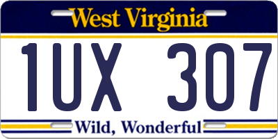 WV license plate 1UX307