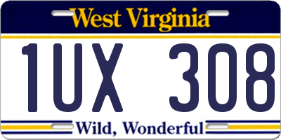 WV license plate 1UX308