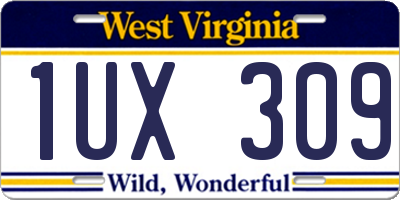 WV license plate 1UX309