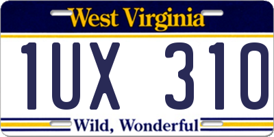 WV license plate 1UX310