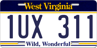 WV license plate 1UX311