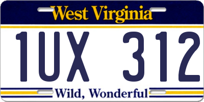 WV license plate 1UX312