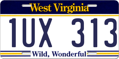 WV license plate 1UX313