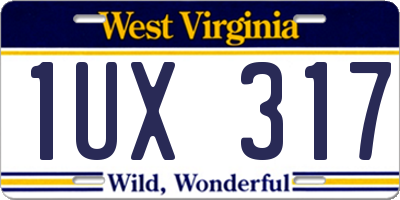 WV license plate 1UX317