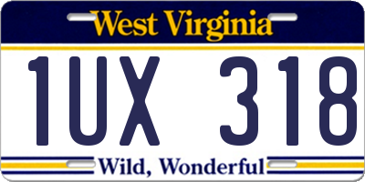 WV license plate 1UX318
