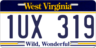 WV license plate 1UX319