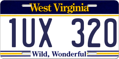 WV license plate 1UX320