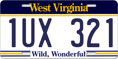 WV license plate 1UX321